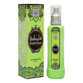 Groene roomspray Fatema met zilveren sproeikop voor frisse geuren